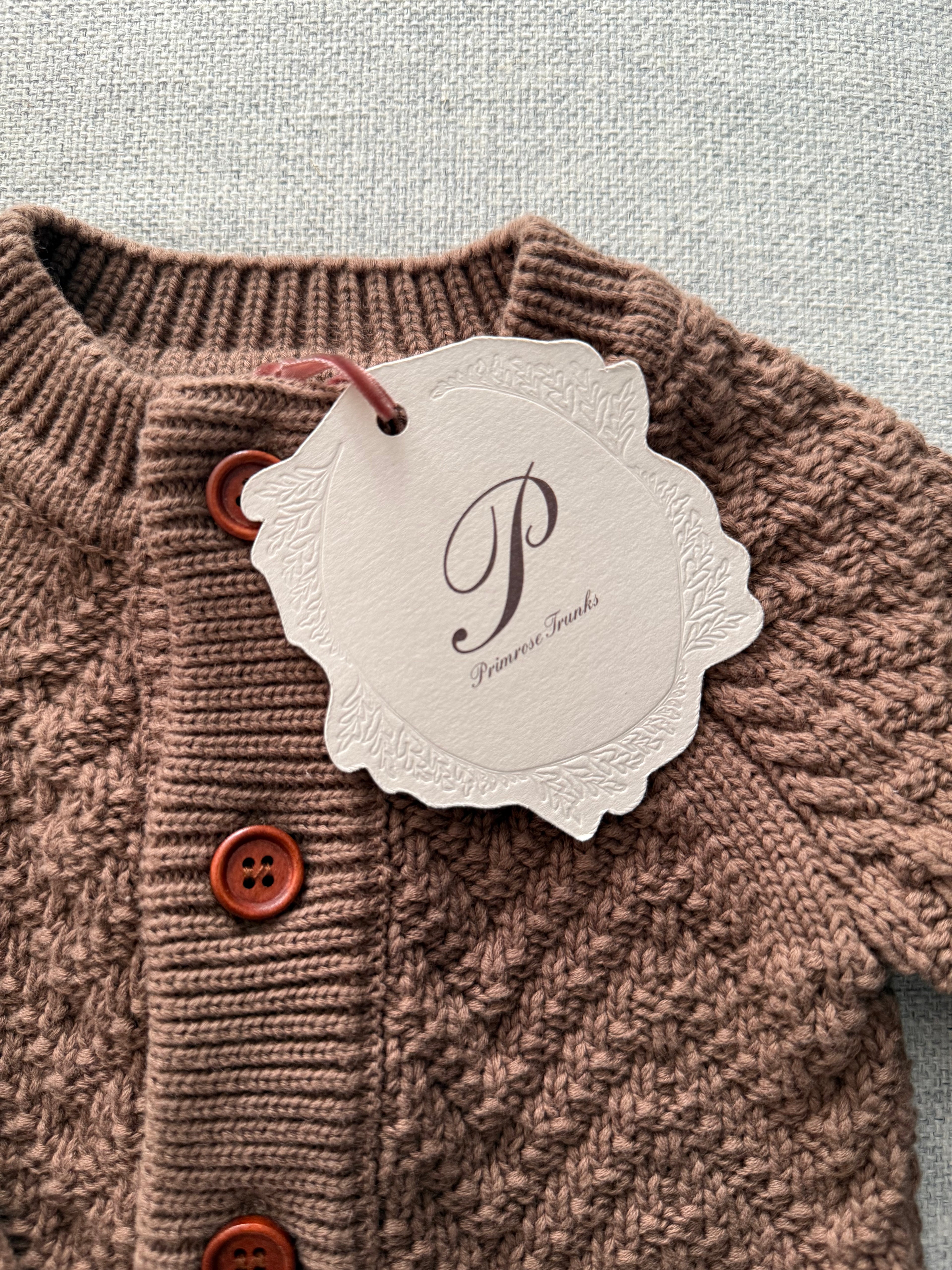 Organic Cotton Mocha Romper (size 0-3 months)